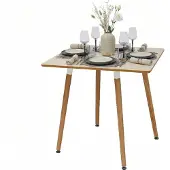 Relaxdays Rechthoekige eettafel met bamboe poten, lichtbruin