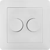 LEDVION - LED Duo Dimmer Afdekplaat Wit - Incl.Knop