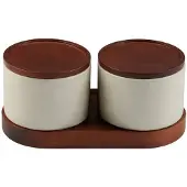 Bavary Terra Porseleinen Canister Set – 2-delig - voorraadpot