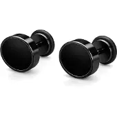 Mendes heren oorbellen Edelstaal Zwart-6mm
