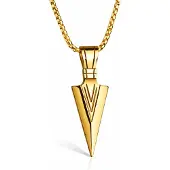 Mendes Heren ketting met hanger Edelstaal Viking Arrow Goudkleurig