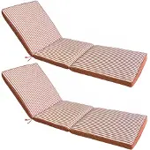 Oviala - Set van 2 ligstoelkussens 186 x 53 cm klei - Tikal