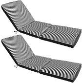 Oviala - Set van 2 ligstoelkussens 186 x 53 cm zwart - Tikal