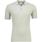 Born with Appetite Korte mouw polo grijs 3 knoops gebreid linnen