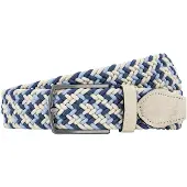 Lindenmann Lindemann gevlochten riem blauw bruin stretch stijlvol