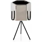 HowHomely - Sashi Serie - Tuinpot - Zilver - 20 cm - Keramiek
