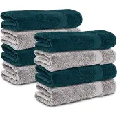 Komfortec 8x Handdoek 70x140 - 100% Katoen – Handdoekenset - Zacht -Zilver-Roze