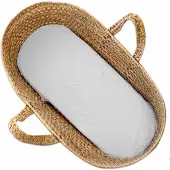 Sevira Kids - Hoeslaken wieg baby van katoenen mousseline - Lichtgrijs 70 x 30 cm
