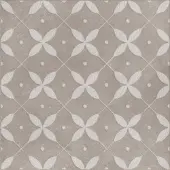 Valence Technology Lunessa wandtegel 20x20cm grijs met bloemen in ruit
