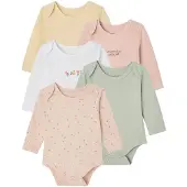 Vertbaudet Body's met lange mouwen voor baby's met bloemenprint