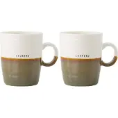 Zusss Set Van 2 Theemokken Leukerd - Cadeau Dames - Verjaardag Keramiek Wit / Donkergroen