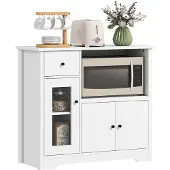 HOMCOM Magnetronkast Spaanplaat 80L x 35B x 72,2H cm Wit