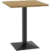 HOMCOM Eettafel-Spaanplaat, Staal-70L x 70B x 75H cm-Donkerbruin + Zwart