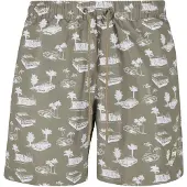 Urban Classics Zwemshorts olijfgroen / wit