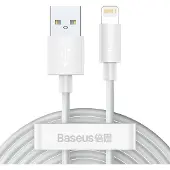 Baseus TZCALZJ-02, 1,5 meter, USB-A, Lightning, Wit, Mannelijk, Mannelijk