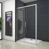 AICA rechthoekige schuifdeur douchecabine 110x190cm,zijpaneel 90x190cm, 5mm helder veiligheidsglas