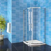 AICA douchecabine kwartrond 80x80x185cm - 5mm helder glas - chroom
