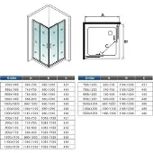 AICA vierkantige hoekinstap douchecabine 110x110x195cm,dubbele schuifdeur,6mm nano veiligheidsglas easyclean