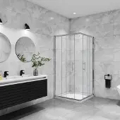 AICA Douchecabine 90x100x195cm,2schuifdeuren, NANO EasyClean veiligheidsglas,195cmhoog