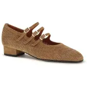 Carel Paris Carel Parijs Beige Kalfsleer Bos Taurus Ballerina's