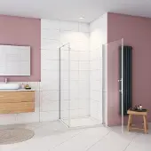 AICA Douchecabine 100x100x195cm,draaideur+zijwand,6mm NANO EasyClean veiligheidsglas,chroomhe