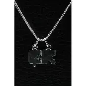 MOOYE ® - Collectie Zilveren Puzzelstuk ketting hanger - klein