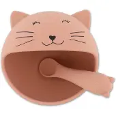 Trixie | Eerste Baby Maaltijdset – Mrs. Cat – Siliconen – Zuignap – 4m+