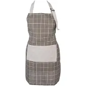 Clayre & Eef Keukenschort 69x68 cm Grijs Polyester