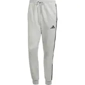 Adidas Sportbroek 'ESSENTIALS THREE STRIPES FLEECE' grijs gemêleerd / zwart