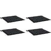 vidaXL Tuinstoelkussens 4 st ruitpatroon 50x50x4 cm stof zwart
