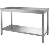 Gastro-Inox RVS werktafel met onderblad, 1200(l)x600(d)x850(h)mm