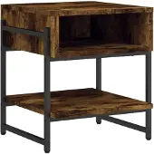 vidaXL Salontafel 40x40x45 cm bewerkt hout gerookt eikenkleurig