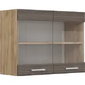 Vicco R-Line Glazen keukenkast – 80 cm Edel grijs