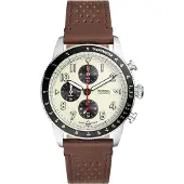 Fossil Analoog horloge ivoor / bruin / zwart / zilver
