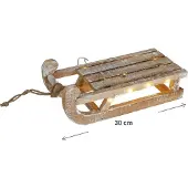 Home Styling Collection Houten slee met LED 30cm - White Wash.
