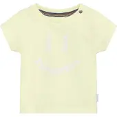 Noppies baby T-shirt lichtgeel Jongens Stretchkatoen Ronde hals Tekst - maat 74