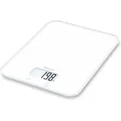 Beurer Digitale Keukenweegschaal KS 19 Pure White, Glasoppervlak, 5 kg / 1 g, LCD-display, Touch, Wit
