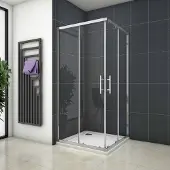 AICA Rechthoekige hoekinstap douchecabine 120x70x195cm,dubbele schuifdeur,6mm nano veiligheidsglas easyclean