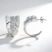 Cavill - Zilveren Oorbellen met Zirkoon 1,03 ct - 925 Sterling Zilver Platina Plating - 24 mm - Elegant Rond Pavé Design Cambodjaans Zirkoon