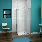 AICA hoek-instap draaideur douchecabine 100x100x195cm,6mm helder nano veiligheidsglas easyclean antikalk