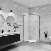 AICA Douchecabine 80x120x195cm,2schuifdeuren, NANO EasyClean veiligheidsglas,195cmhoog