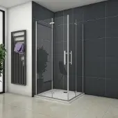 AICA vierkante douchecabine 120x70x195cm,dubbele vouwdeur,hoek instap,6mm veiligheidsglas nano coating