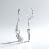 Cavill - Monosono Collection Zilveren Oorbellen - Geplatineerd 925 Sterling Zilver - Cambodjaanse Zirkonen 0 94 CT - Elegant 42mm Scharniersluiting
