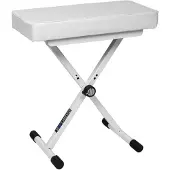 Quiklok BX8WH-BB Keyboard Bank – Verstelbaar 480-580 mm, Wit Kunstleer, Opvouwbaar