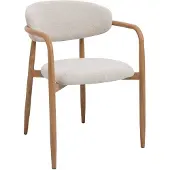 Giga Meubel Eetkamerstoel Alexia met Armleuning Beige/Naturel