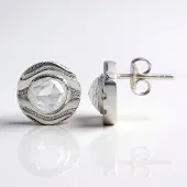 Cavill - 925 Sterling Zilver Zilveren Oorbellen met 1,784 ct Witte Topaas Fancy Cut - Elegante Braziliaanse Edelstenen - MONOSONO COLLECTION