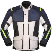Modeka Varus waterdichte motorfietstextiljas, lichtgrijs/blauw, maat XL