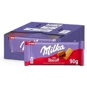 Milka Biscoff Chocoladereep 24 x 90 g - Chocoladerepen en Tabletten - Voorraad - Valentijn - Verjaardag Cadeau Vrouw of Man - Geschenkset voor Man en Vrouw