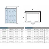 AICA 160x190cm Douchecabine Schuifdeur,80cm Douchewand,5mm helder veiligheidsglas