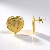 Cavill - 925 Sterling Zilveren Vergulde Hartvormige Oorbellen - Luxe Studs voor Dames - Kleine Elegante Sieraden - 15 mm